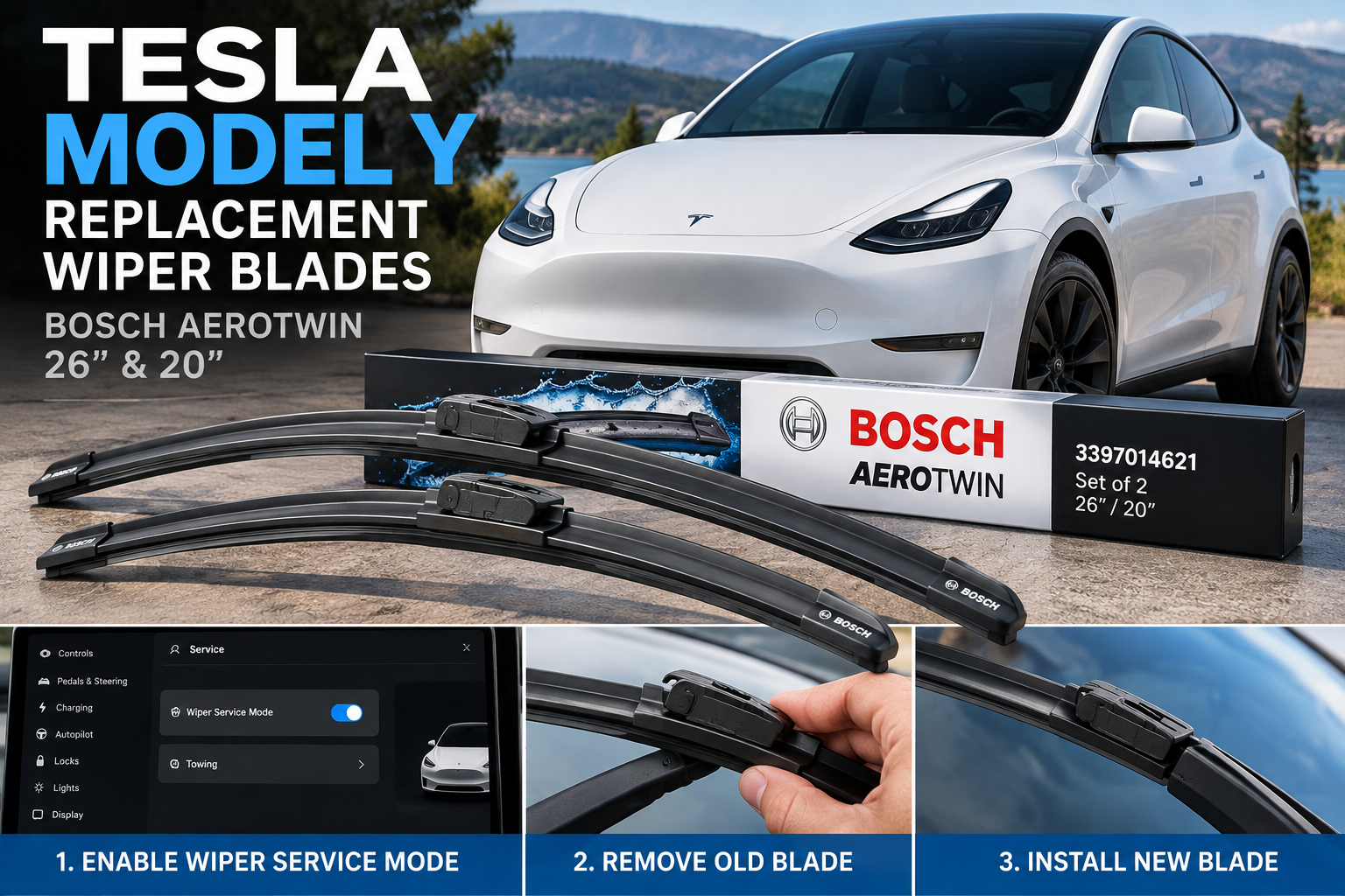 Tesla Model Y replacement wiper blades